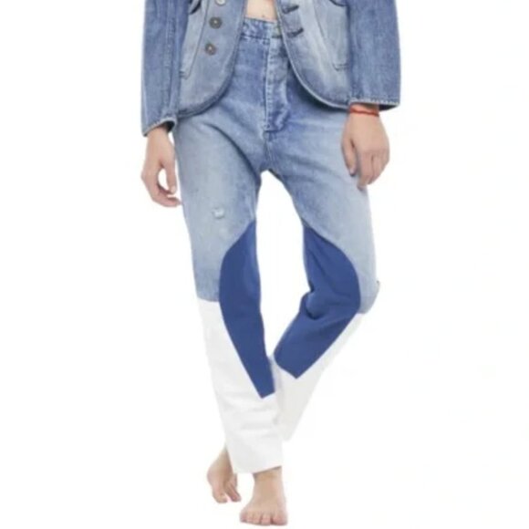 Sandrine Rose Denim - NEW Sandrine Rose Patchwork Straight Denim Jeans Size 31